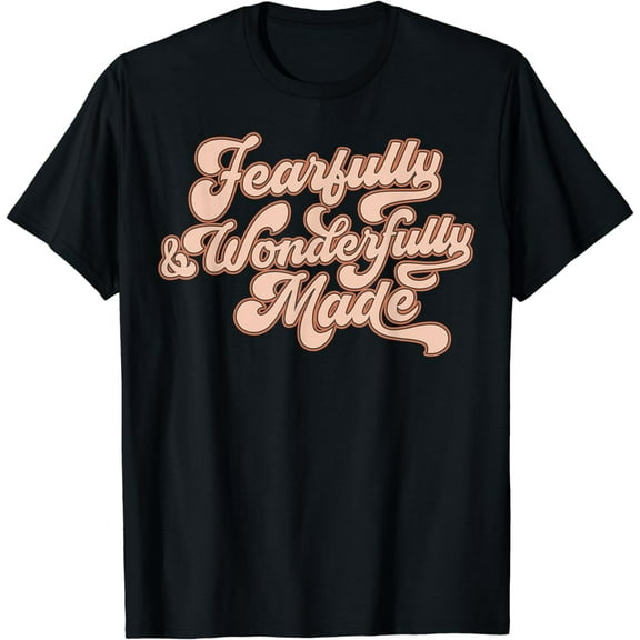 Christian Retro Fearfully And Wonderfully Made Psalm 139:14 T-Shirt