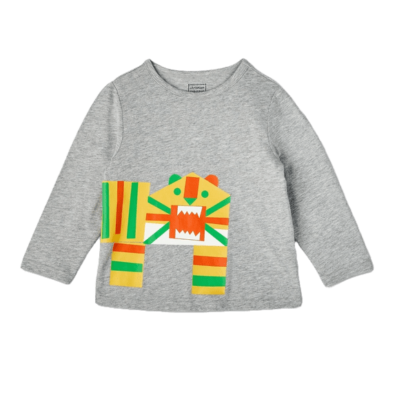 Christian Robinson x Target Toddler Tiger Print Long Sleeve T-Shirt- (Gray, 5T)