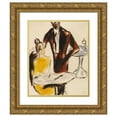 thumbnail image 1 of Christian Rohlfs 15x18 Gold Ornate Wood Frame and Double Matted Museum Art Print Titled - Couple (Scene in the Cafe) (1912), 1 of 4