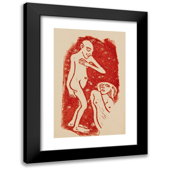 Christian Rohlfs 17x24 Black Modern Framed Museum Art Print Titled - In Love (1912)