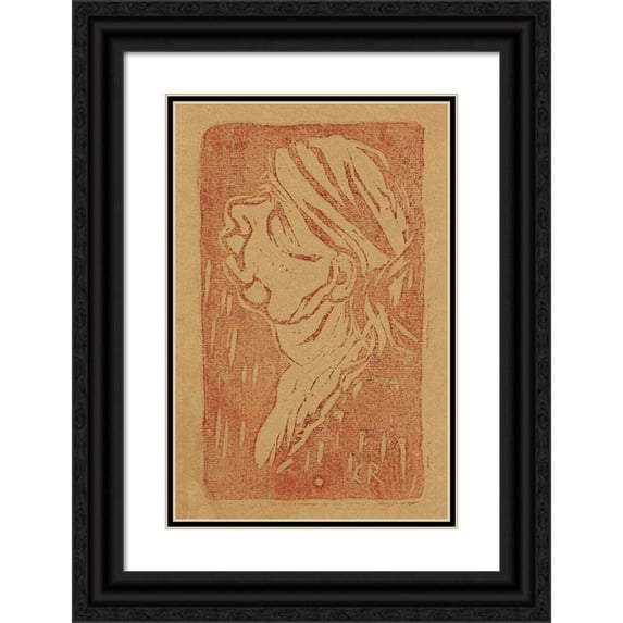 Christian Rohlfs 17x24 Black Ornate Framed Double Matted Museum Art Print Titled: The Good Aunt (1910)