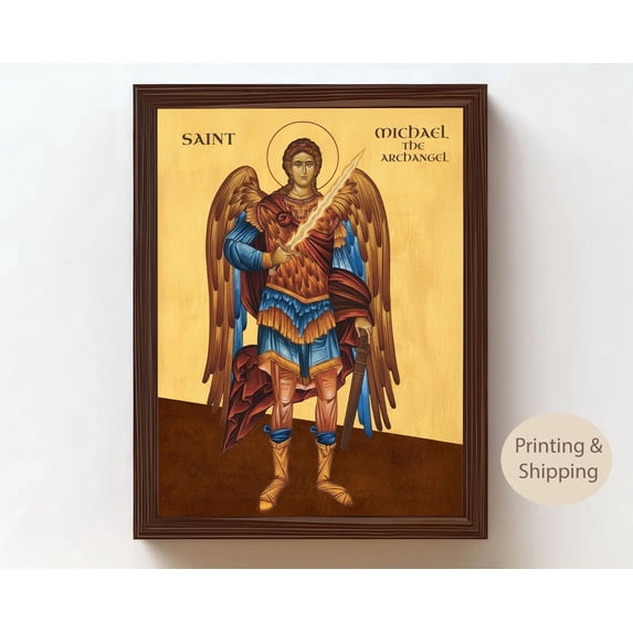 Christian Saint Michael The Archangel Icon Defender Of Heaven Warrior ...