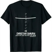 Christian Samurai Kanji Cross Shirt Black