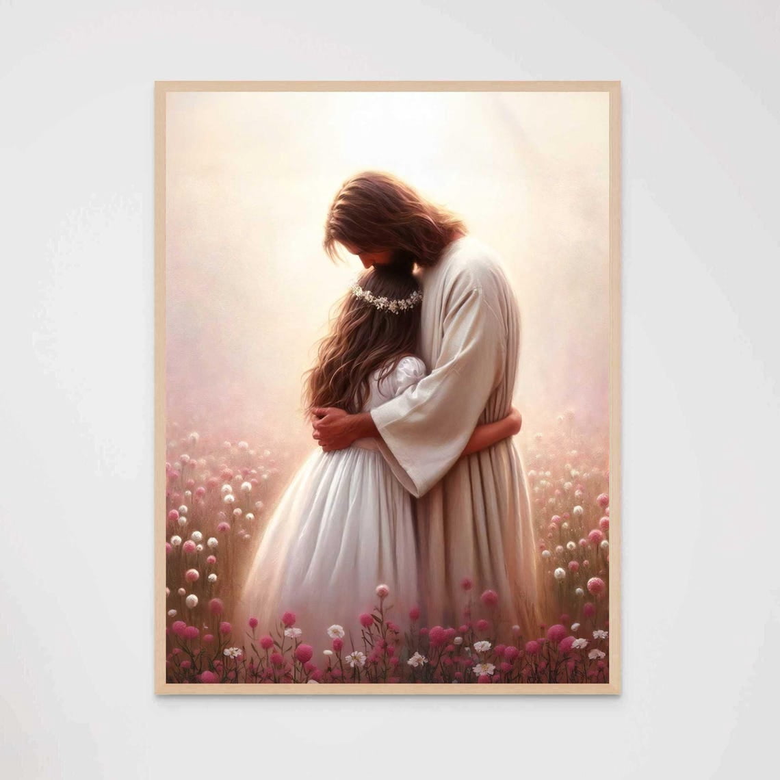 Christian Saviors Trust And Love Jesus Hugging Girl Bible With Children ...