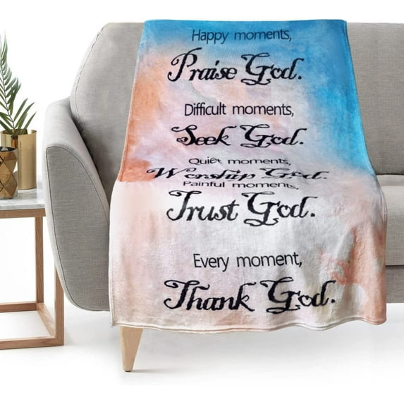 Christian Scripture Blanket Spiritual Gifts for Women Religious Throw Blanket with Bible Verse Inspirational Healing Thoughts Gifts for Women Men Pastor Appreciation Blanket