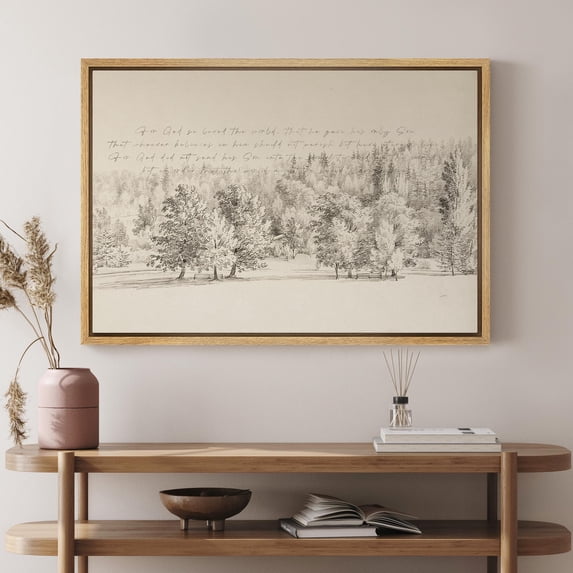 Write Drawing Printable Christian Scripture John Bible Verse Minimalist Forest Landscape ...