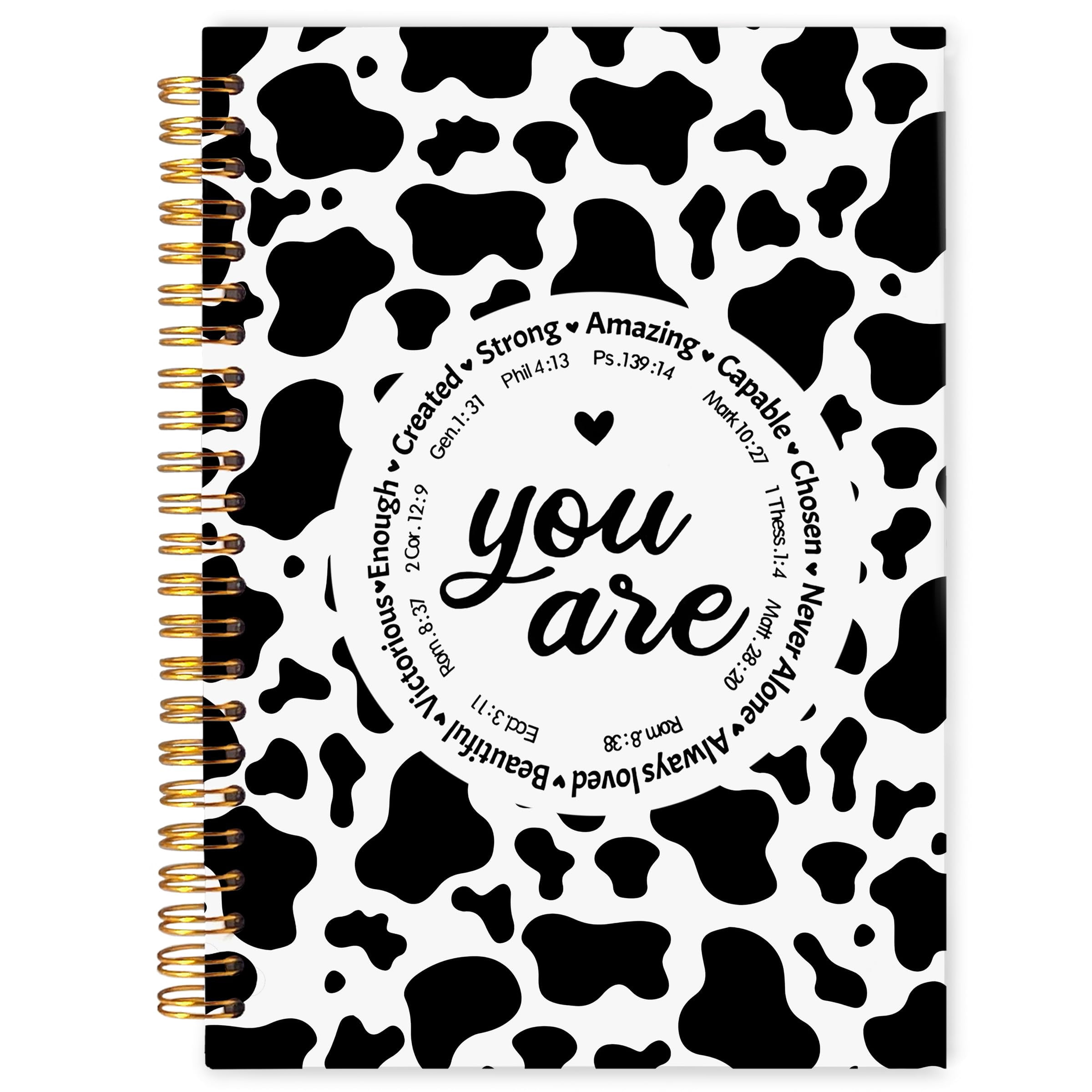 Jorunal Notebook Christian Scripture Journal with Cow Print 5.5x8.3 Notebook for Women ...