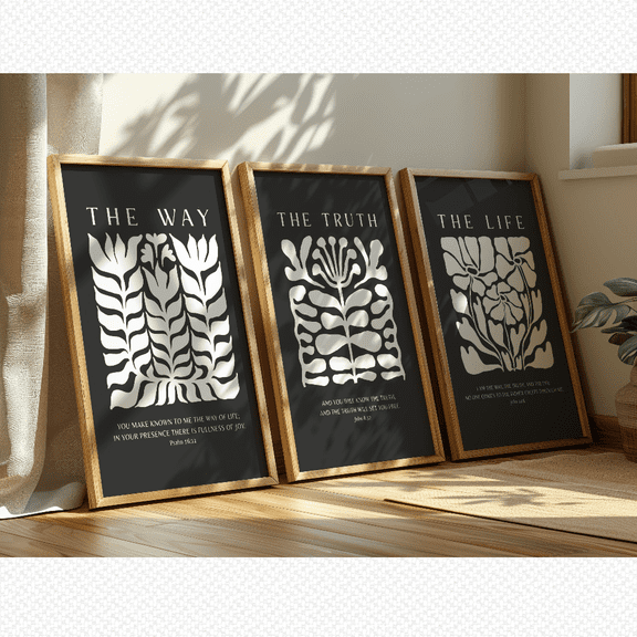 Christian Scripture The Way The Truth The Life Poster Set, Poster Only
