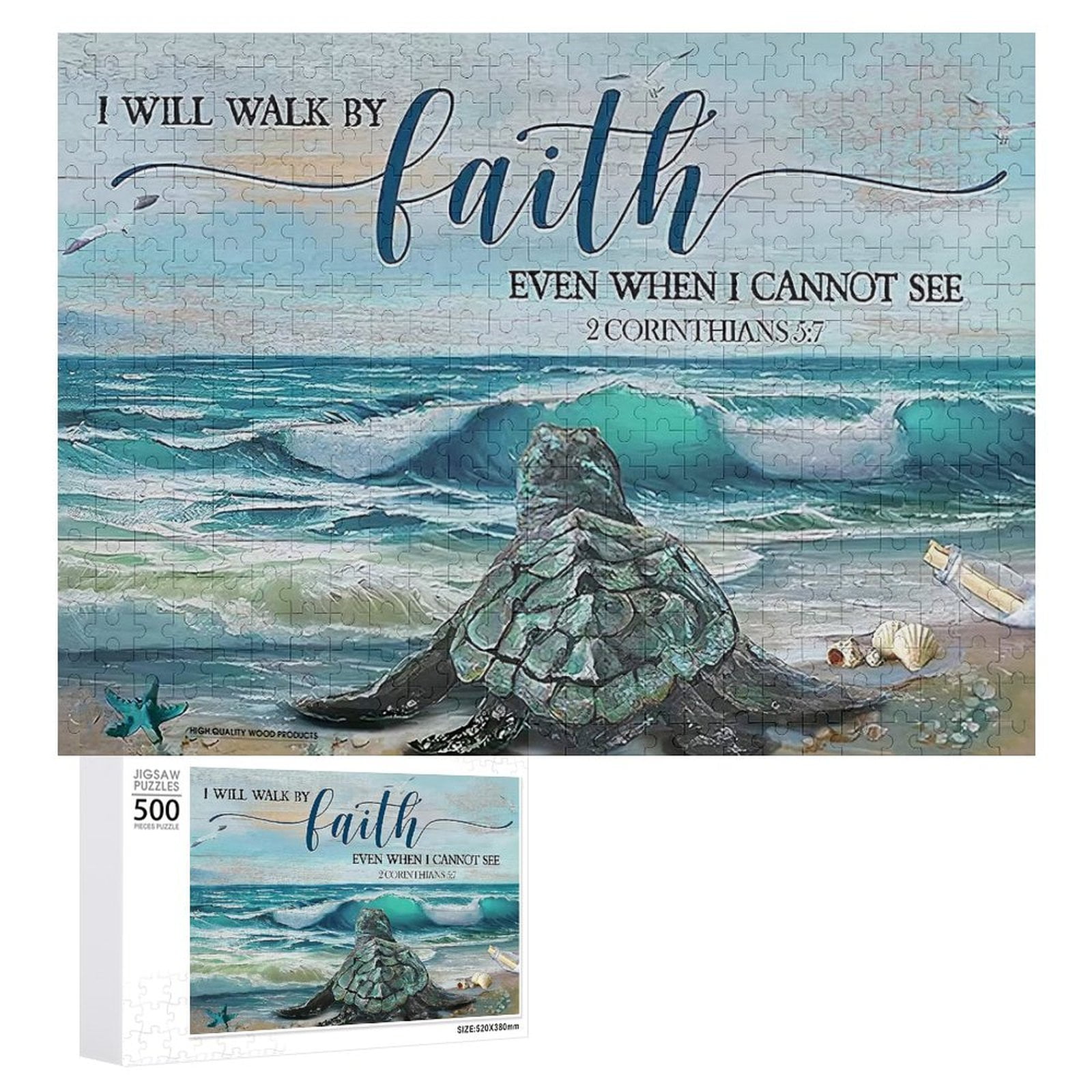 Christian Sea Turtle 500 Piece Jigsaw Puzzle for Adults and Families