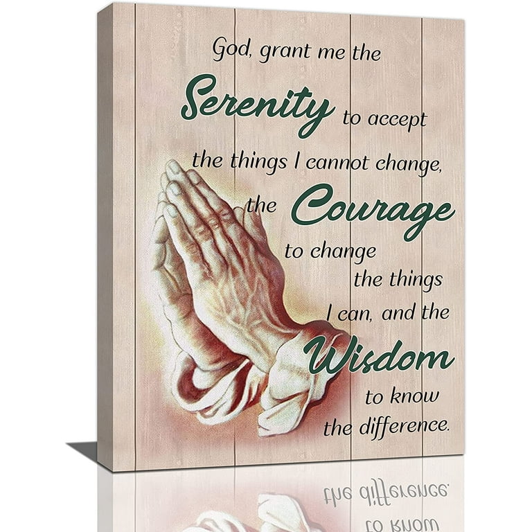 Christian Serenity Prayer Canvas Wall Art Religious Serenity