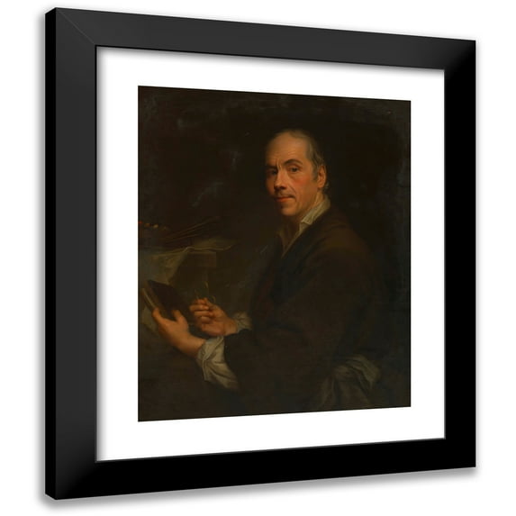 Christian Seybold 20x24 Black Modern Framed Museum Art Print Titled - Self -Portrait Christian Seybold (Around 1755)