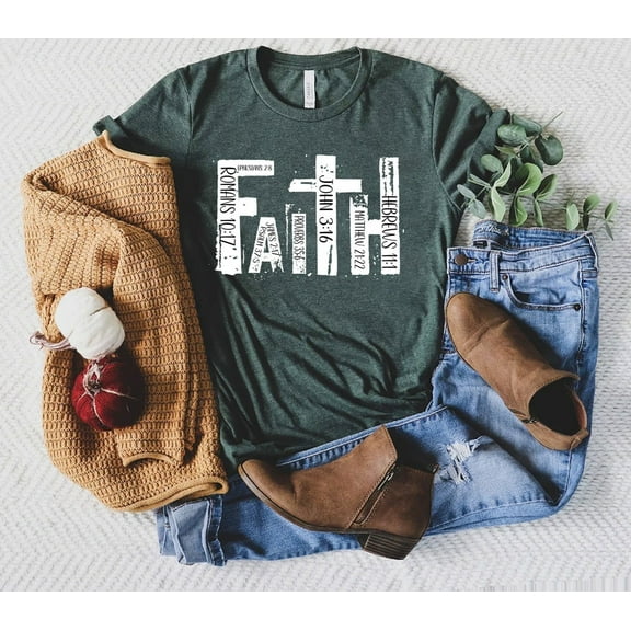 Christian Shirt, Bible Verse T-Shirt, Religious Outfit, Retro Faith T Shirt, Christian Cross Graphic Tees, Christ Shirt, Religious Gift Shirt