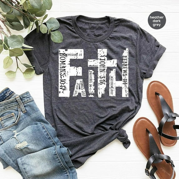 Christian Shirt, Bible Verse T-Shirt, Religious Outfit, Retro Faith T Shirt, Christian Cross Graphic Tees, Genderneutral Adult Tshirts