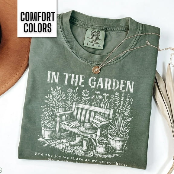 Christian Shirt In The Garden Hymn Tshirt Christian Woman Gift For Gardner Plant Lover Gift Jesus Tee Vintage Faith Based Top Unisex S-5XL Hot Trending Shirt, Vintage Birthday Gift