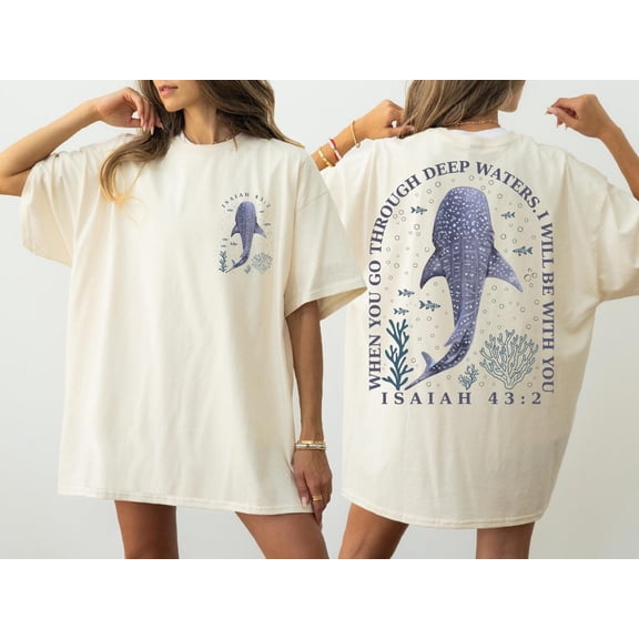 Christian Shirt: Isaiah 43.2 Shirt, Bible Verse Tee, Faith Based , Church Team - SAND_GD / L