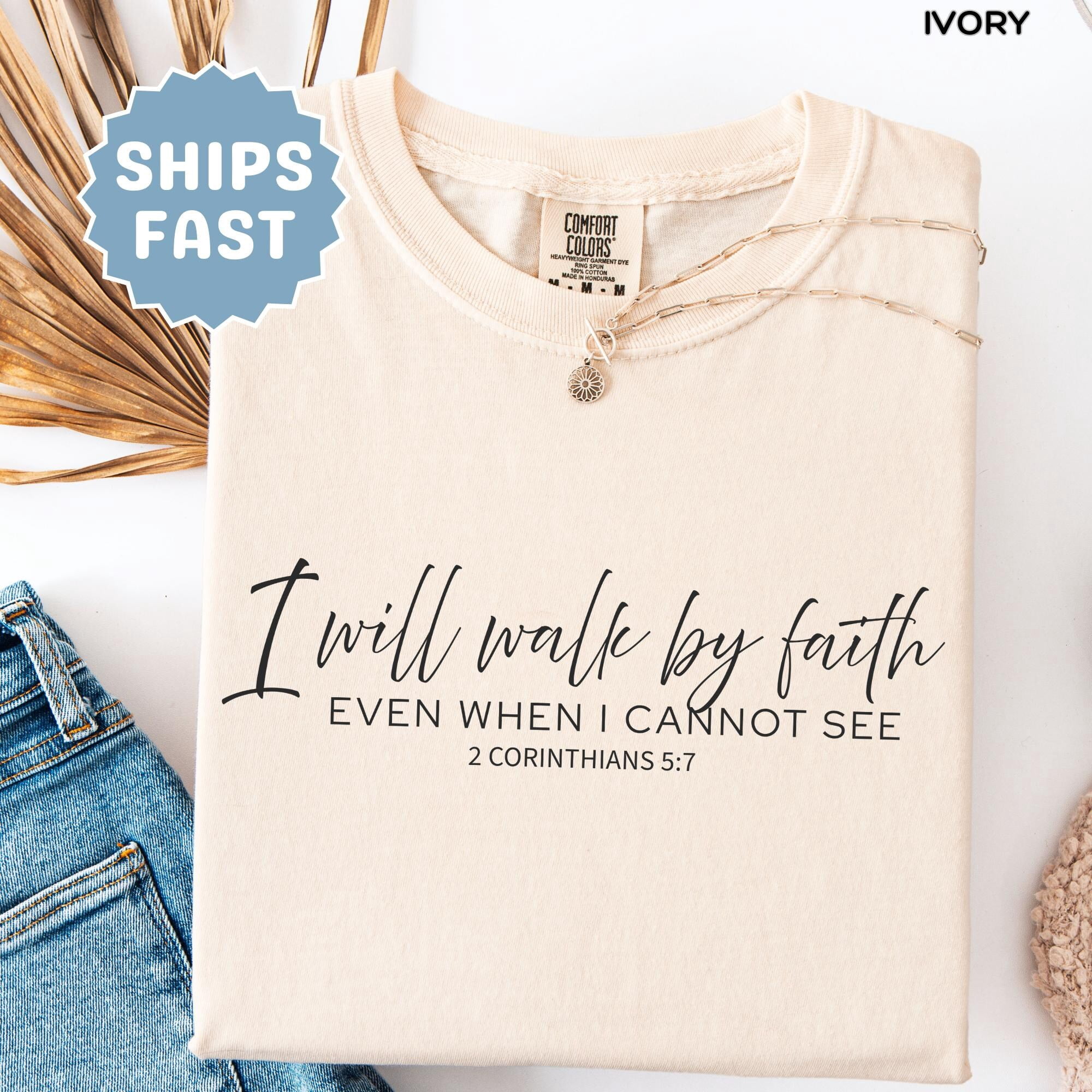 Christian Shirt Walk by Faith Shirt Bible Verse Shirt Tee Faith Shirt ...