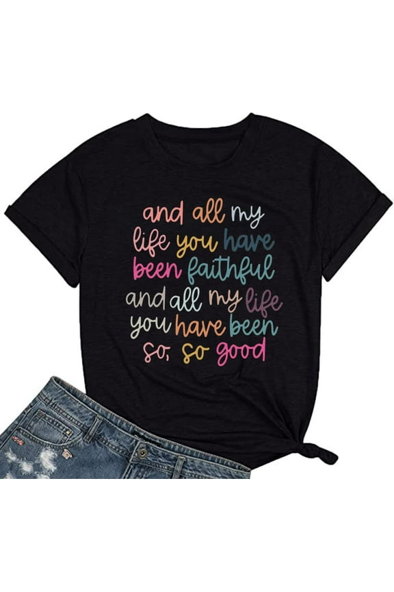 Christian Shirt for Women Bible Verse Tops Religious Faith Tee Christian Inspirational Sayings Short Sleeve Tops