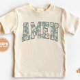 thumbnail image 1 of Christian Shirts For Kids - Amen Daisy Flower - Jesus Shirt TODDLER SHORT SLEEVE TEE BELLA CANVAS 3001T, 1 of 3
