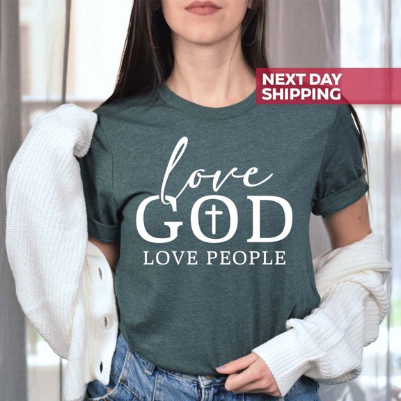 Christian Shirts For Mom, Love God Love People Shirt, Motivational Tee, Her, Christian Shirt, Inspirational Shirt, Religious Mom All Size S-5Xl