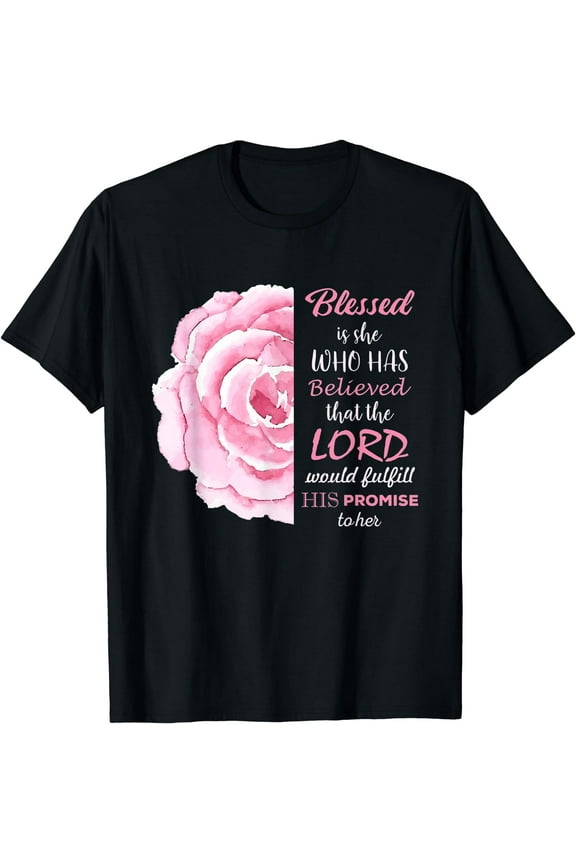 Christian Shirts For Women Blessed Is She Bible Verses T-Shirt