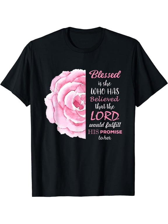 Christian Shirts For Women Blessed Is She Bible Verses T-Shirt