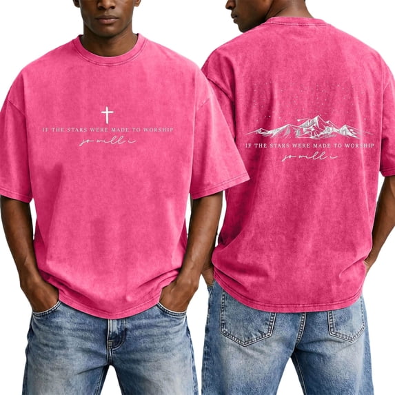 Christian Shirts for Men Oversized Jesus Tshirt Bible Verse Inspirational Graphic Acid Washed Vintage Tee Tops