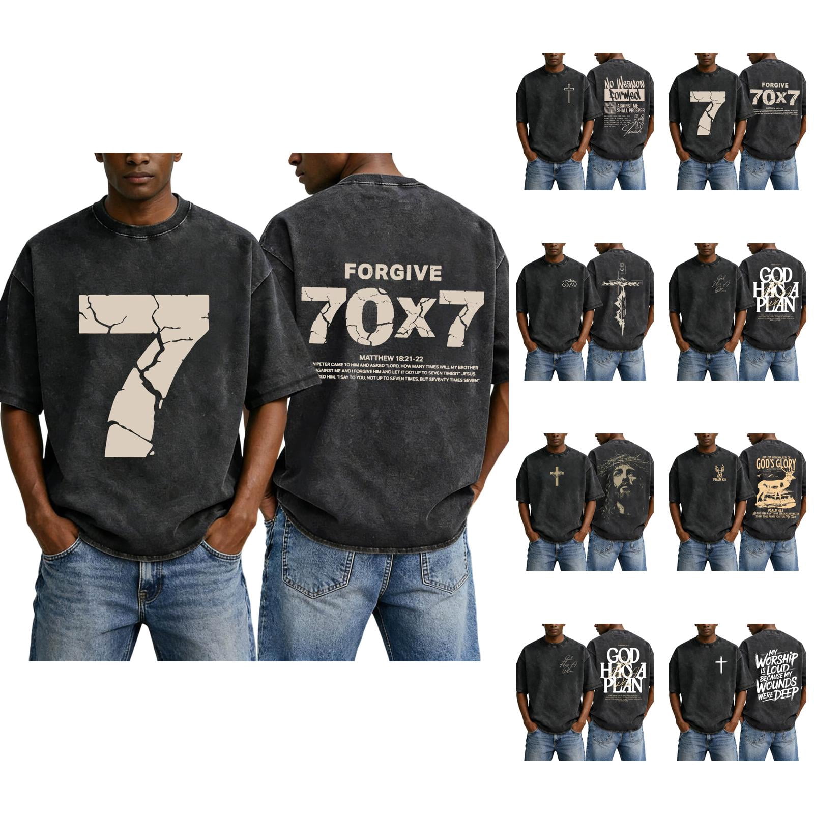 Christian Shirts for Men Summer Short Sleeve Crewneck Drop Shoulder ...