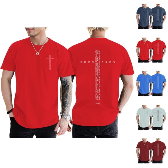Christian Shirts for Men Summer Short Sleeve Lightweight Casual Crewneck Bible Verse Graphic Tee Shirt