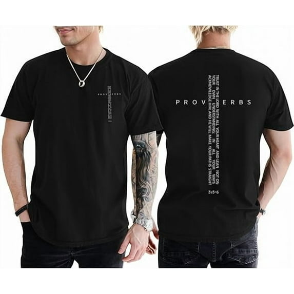Christian Shirts for Men Vintage Religious Cross Bible Verse T-Shirt Jesus Faith Tshirt Inspirational Graphic Tee
