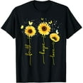 thumbnail image 1 of Christian Shirts for Women Sunflower TShirt Faith Hope Love Funny Creative Graphic T-Shirt, 1 of 3