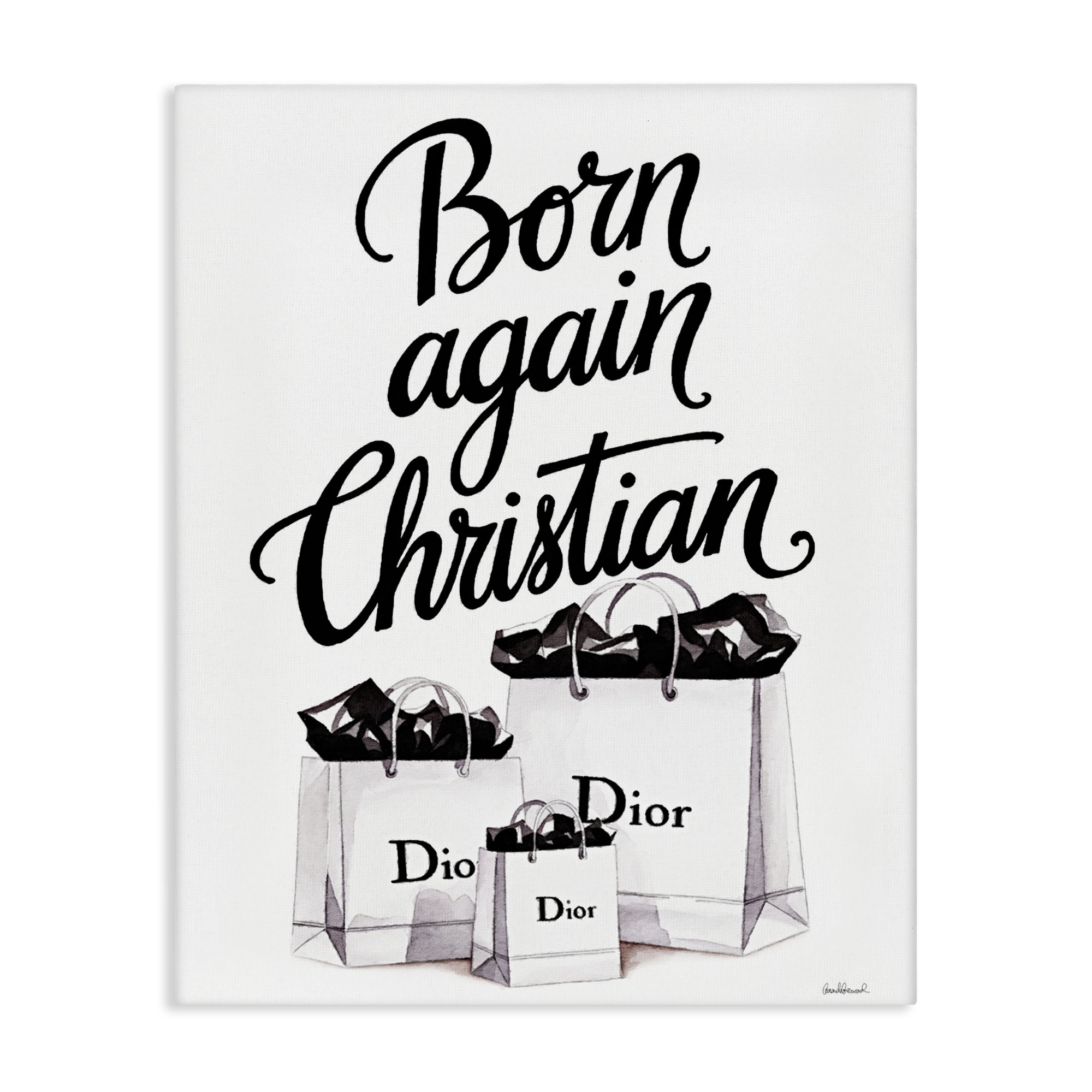 Christian & Shopping Bags Canvas Wall Art, design by Amanda Greenwood