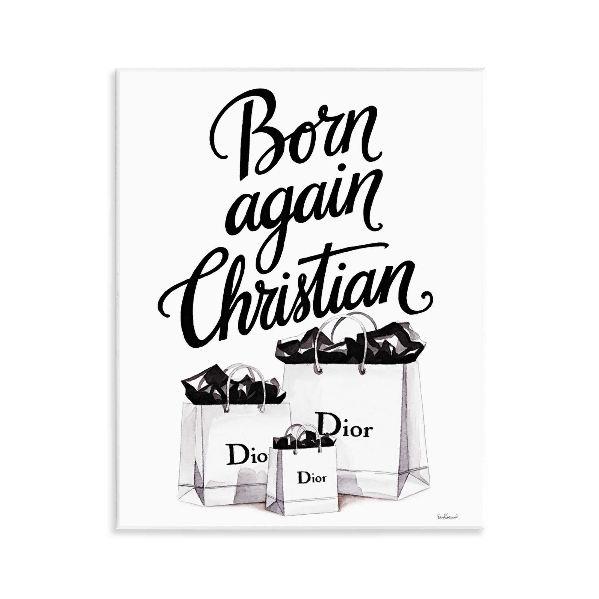 Christian & Shopping Bags Wall Plaque Art, design by Amanda Greenwood