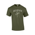thumbnail image 1 of Christian Short Sleeve T-shirt Believer with Cross-Military-Small, 1 of 4