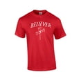thumbnail image 1 of Christian Short Sleeve T-shirt Believer with Cross-red-XXL, 1 of 4