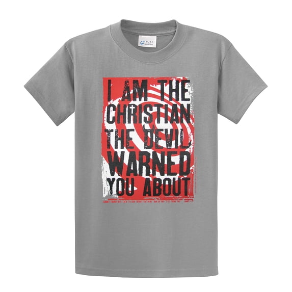 Christian Short Sleeve T-shirt I Am The Christian The Devil Warned You About-sportsgray-5xl