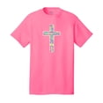 thumbnail image 1 of Christian Short Sleeve T-shirt Inspirational Cross-neonpk-XXL, 1 of 4