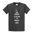 thumbnail image 1 of Christian Short Sleeve T-shirt Keep Calm and Pray On-Charcoal-XXL, 1 of 4