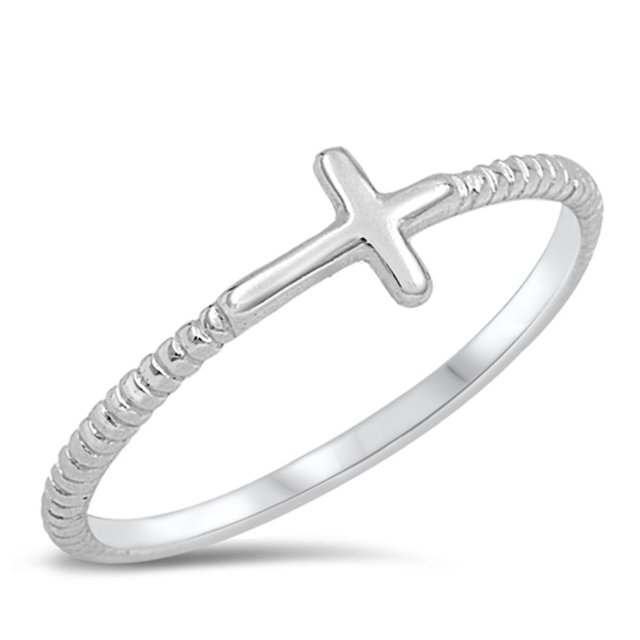 Infinity Cross Ring For Women - 925 Sterling Silver, Zircon Accent, Faith & Eternity Symbol Jewelry 3 thumbnail image