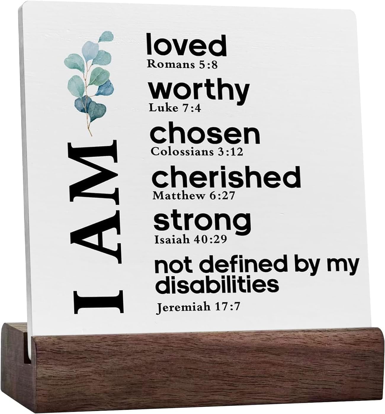 Christian Sign Inspirational Quote Bible Verse Ceramic Table Sign I Am ...