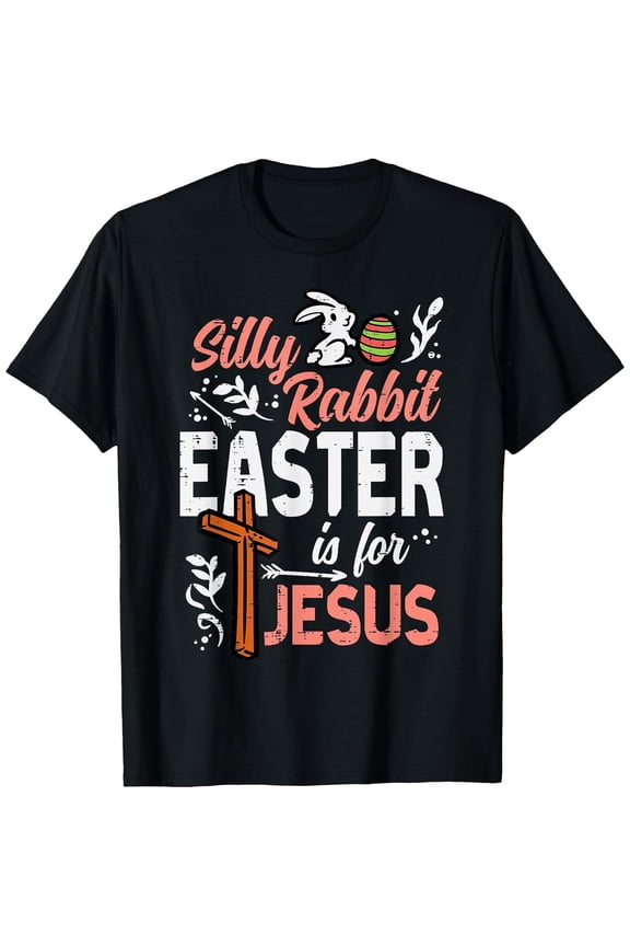 Christian Silly Rabbit Easter for Jesus Boys Girls T-Shirt, T-Shirt for Kids Youth, 180gsm, 100% Cotton