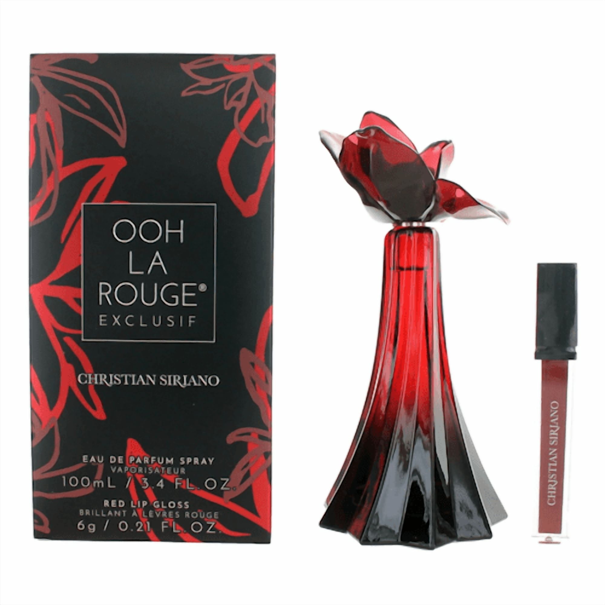 Christian Siriano Ooh La Rouge Exclusif , 2 Pc Gift Set 3.4 oz EDP Spray, 0.21 oz Lip Gloss - Red