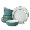 thumbnail image 1 of Christian Siriano Laro 12-Piece Dinnerware Set Stoneware, Green, 1 of 6