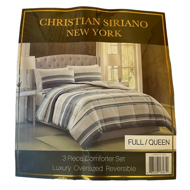 Christian Siriano New York 3Piece Comforter Set, Full/Queen, Blue