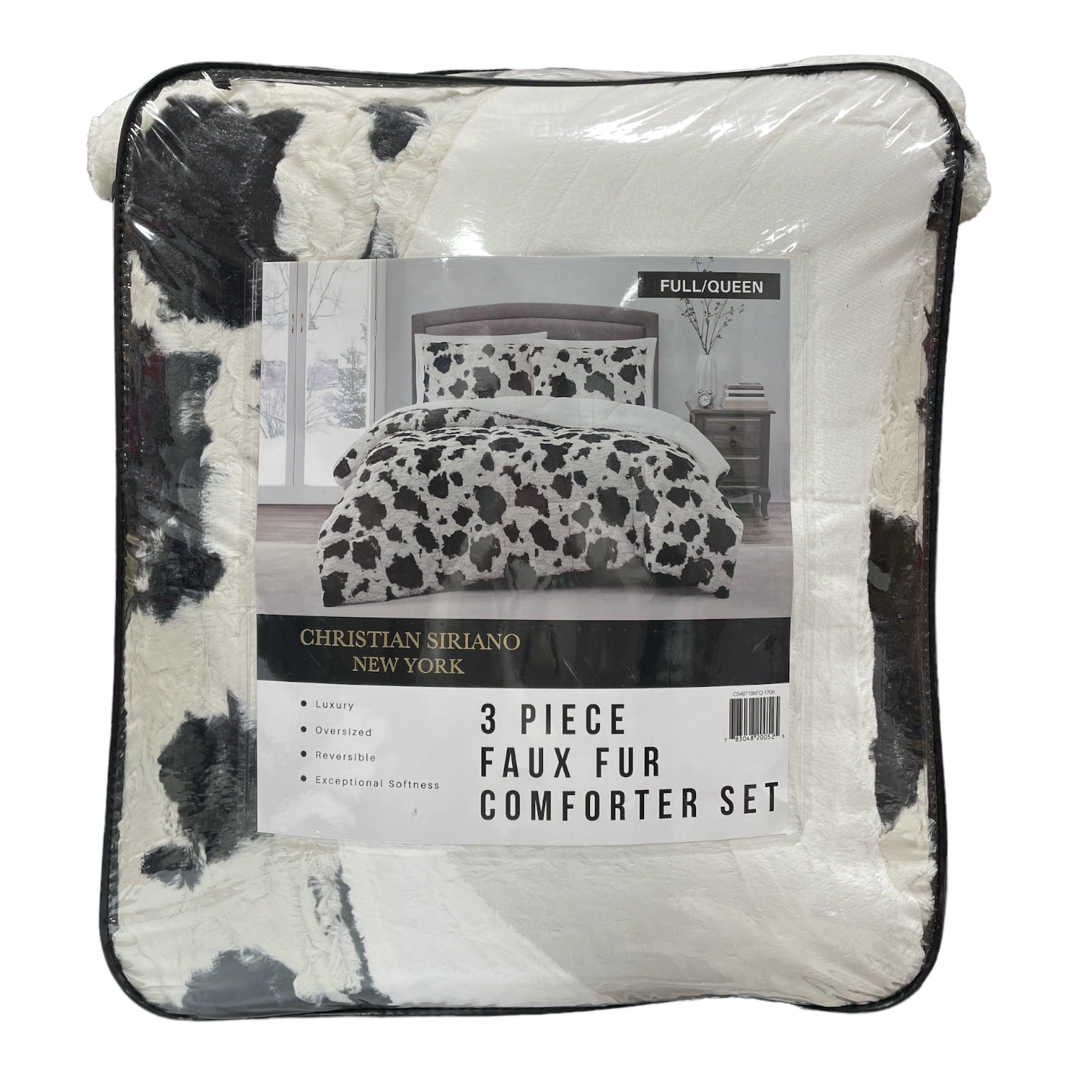 Christian Siriano 3pc Full/queen Ny Mimic Comforter Set Black/white : Target