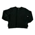 thumbnail image 1 of Christian Siriano New York Women's Long Sleeve Crewneck Pointelle Sweater (Black, XL), 1 of 2