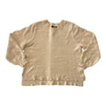 thumbnail image 1 of Christian Siriano New York Women's Long Sleeve Crewneck Pointelle Sweater (Caramel, S), 1 of 1
