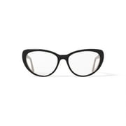 Christian Siriano Womens Rose Cat Eye Prescription Eyeglasses with Case, Black