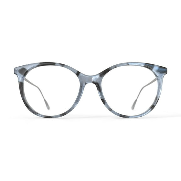 Christian Siriano Women's Billie Round Prescription Eyeglasses with Case, Teal Tortoise