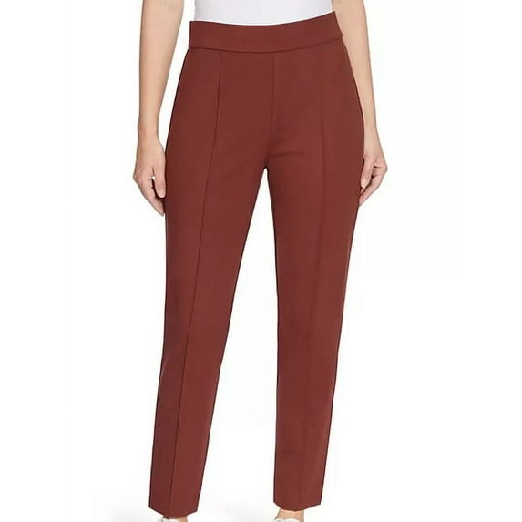 Christian Siriano Womens Ponte Pant (Rum Raisin, Small)