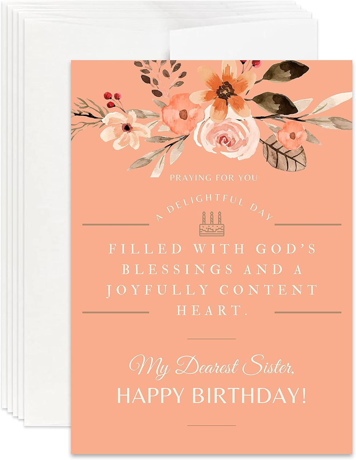 Christian Sister Birthday Card | Christian Birthday Card (Pack of 12)
